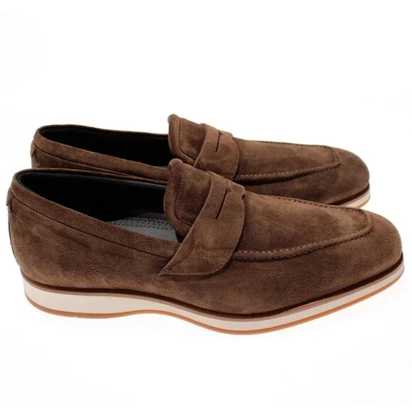 Di Bianco NWB Brera Classic Suede Loafers Size 10 in Tundra Brown